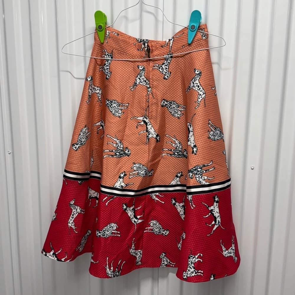 NWT Anthropologie Hutch Dogs Sporty Dalmatian A-line Colorblock Midi Skirt 2 - Picture 10 of 11
